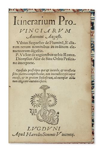 ANTONINE ITINERARY.  Itinerarium provinciarum Antonini Augusti [and other texts].  Circa 1545?